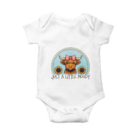 Just A Little Moody Baby Onesie Funny Sarcasm Highland Cattle - Wonder Print Shop