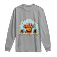 Just A Little Moody Long Sleeve Shirt Funny Sarcasm Highland Cattle - Wonder Print Shop