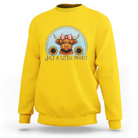 Just A Little Moody Sweatshirt Funny Sarcasm Highland Cattle - Wonder Print Shop