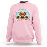 Just A Little Moody Sweatshirt Funny Sarcasm Highland Cattle - Wonder Print Shop