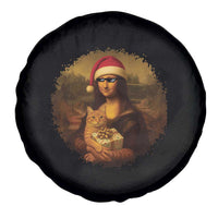 Chritsmas Mona Lisa Spare Tire Cover Funny Holiday Kitty Lover - Wonder Print Shop