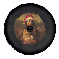 Chritsmas Mona Lisa Spare Tire Cover Funny Holiday Kitty Lover - Wonder Print Shop