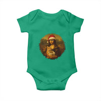 Chritsmas Mona Lisa Baby Onesie Funny Holiday Kitty Lover - Wonder Print Shop