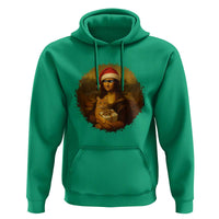 Chritsmas Mona Lisa Hoodie Funny Holiday Kitty Lover - Wonder Print Shop