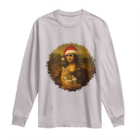 Chritsmas Mona Lisa Long Sleeve Shirt Funny Holiday Kitty Lover - Wonder Print Shop