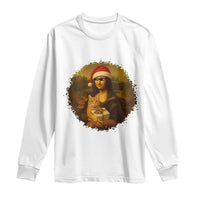 Chritsmas Mona Lisa Long Sleeve Shirt Funny Holiday Kitty Lover - Wonder Print Shop