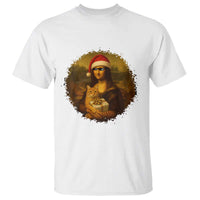 Chritsmas Mona Lisa T Shirt Funny Holiday Kitty Lover - Wonder Print Shop