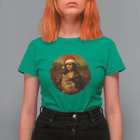Chritsmas Mona Lisa T Shirt For Women Funny Holiday Kitty Lover - Wonder Print Shop