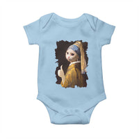 Funny Cat With A Pearl Earring Parody Art Baby Onesie - Wonder Print Shop