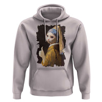 Funny Cat With A Pearl Earring Parody Art Hoodie - Wonder Print Shop