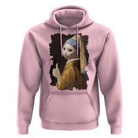 Funny Cat With A Pearl Earring Parody Art Hoodie - Wonder Print Shop