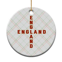 England Pride Cross Shape Typography Graphic Ceramic Ornament
