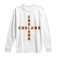 England Pride Cross Shape Typography Graphic Long Sleeve Shirt