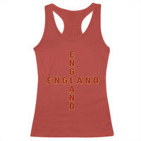 England Pride Cross Shape Typography Graphic Racerback Tank Top
