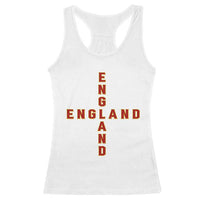 England Pride Cross Shape Typography Graphic Racerback Tank Top