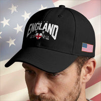 England Flag Heart Baseball Cap Patriotic English Pride Graphic Gift