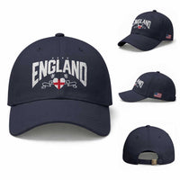 England Flag Heart Baseball Cap Patriotic English Pride Graphic Gift