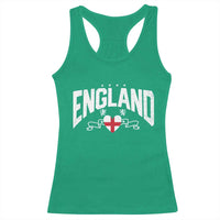 England Flag Heart Racerback Tank Top Patriotic English Pride Graphic Gift