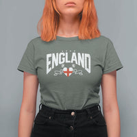 England Flag Heart T Shirt For Women Patriotic English Pride Graphic Gift