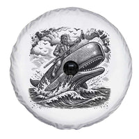 Funny Skeleton Whale Rider Spare Tire Cover Dark Maritime Gothic Vintage Nautical Graphic