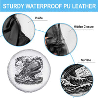 Funny Skeleton Whale Rider Spare Tire Cover Dark Maritime Gothic Vintage Nautical Graphic