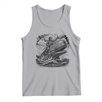 Funny Skeleton Whale Rider Tank Top Dark Maritime Gothic Vintage Nautical Graphic