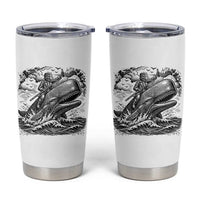 Funny Skeleton Whale Rider Tumbler Cup Dark Maritime Gothic Vintage Nautical Graphic