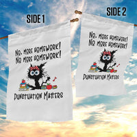 Black Cat English Teacher Gift Garden Flag No More Homework Punctuation Matters Grammar Humor