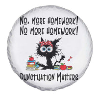 Black Cat English Teacher Gift Spare Tire Cover No More Homework Punctuation Matters Grammar Humor