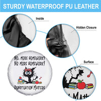 Black Cat English Teacher Gift Spare Tire Cover No More Homework Punctuation Matters Grammar Humor