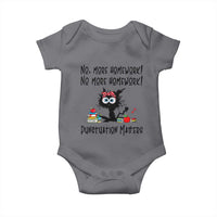 Black Cat English Teacher Gift Baby Onesie No More Homework Punctuation Matters Grammar Humor