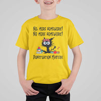 Black Cat English Teacher Gift T Shirt For Kid No More Homework Punctuation Matters Grammar Humor