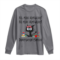Black Cat English Teacher Gift Long Sleeve Shirt No More Homework Punctuation Matters Grammar Humor