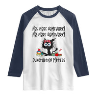 Black Cat English Teacher Gift Raglan Shirt No More Homework Punctuation Matters Grammar Humor