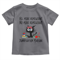 Black Cat English Teacher Gift Toddler T Shirt No More Homework Punctuation Matters Grammar Humor