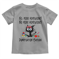 Black Cat English Teacher Gift Toddler T Shirt No More Homework Punctuation Matters Grammar Humor