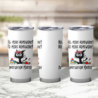 Black Cat English Teacher Gift Tumbler Cup No More Homework Punctuation Matters Grammar Humor