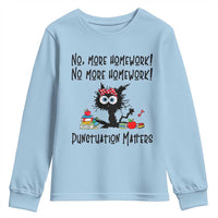 Black Cat English Teacher Gift Youth Sweatshirt No More Homework Punctuation Matters Grammar Humor
