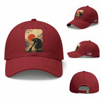 Vintage Japanese Art Samurai Warrior Black Cat Baseball Cap Ukiyoe Style Boop Meme