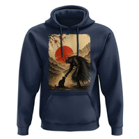 Vintage Japanese Art Samurai Warrior Black Cat Hoodie Ukiyoe Style Boop Meme