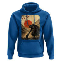 Vintage Japanese Art Samurai Warrior Black Cat Hoodie Ukiyoe Style Boop Meme