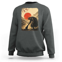 Vintage Japanese Art Samurai Warrior Black Cat Sweatshirt Ukiyoe Style Boop Meme
