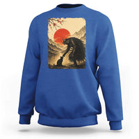 Vintage Japanese Art Samurai Warrior Black Cat Sweatshirt Ukiyoe Style Boop Meme