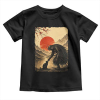 Vintage Japanese Art Samurai Warrior Black Cat Toddler T Shirt Ukiyoe Style Boop Meme