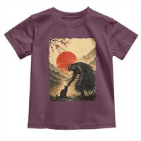 Vintage Japanese Art Samurai Warrior Black Cat Toddler T Shirt Ukiyoe Style Boop Meme