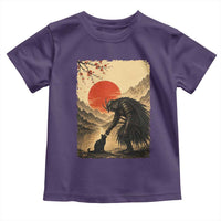 Vintage Japanese Art Samurai Warrior Black Cat Toddler T Shirt Ukiyoe Style Boop Meme