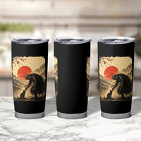 Vintage Japanese Art Samurai Warrior Black Cat Tumbler Cup Ukiyoe Style Boop Meme