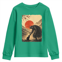 Vintage Japanese Art Samurai Warrior Black Cat Youth Sweatshirt Ukiyoe Style Boop Meme