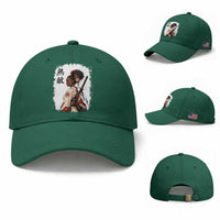 Afro African Pride Samurai Black Girl Baseball Cap Vintage Japanese Sumie Katana Graphic