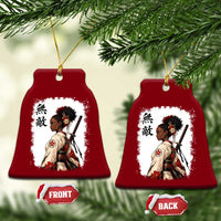 Afro African Pride Samurai Black Girl Ceramic Ornament Vintage Japanese Sumie Katana Graphic